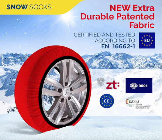 Calze da Neve SIze M per Pneumatici - Set di 2 Pezzi Omologate EN 16662-1