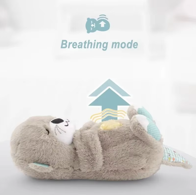 Breathing Bear Peluche Lontra Calmante - Sensazione Grembo Materno Grigio Scuro
