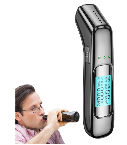 Rilevatore di Alcol Portatile con Ugello Igienico – Tester di Alcol con Sensore ad Alta Precisione