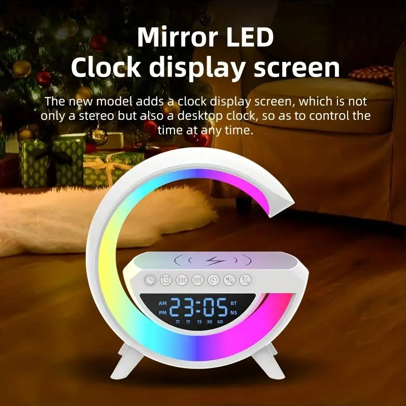 Wireless LED Speaker Bluetooth Orologio Lampada LED Caricabatteria Smartphone