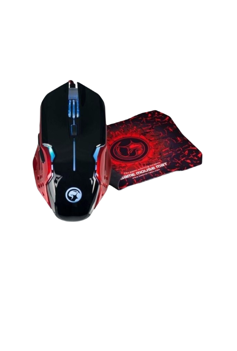 Kit- Marvo M416 Tappetino Gaming 28x24 Cm + Mouse nero  Per Con Cavo 2400dpi