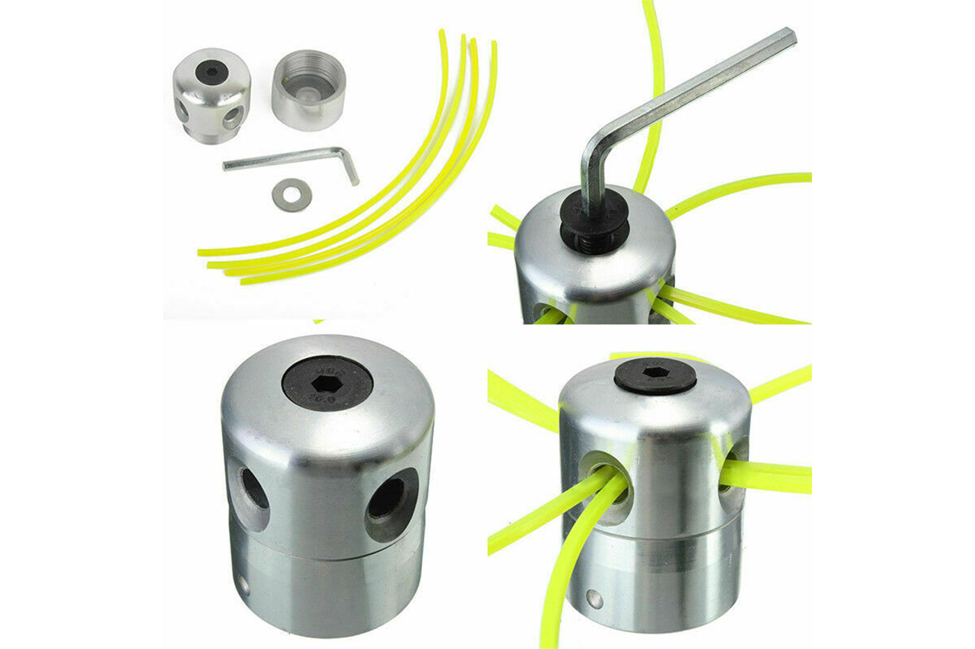 Testina in alluminio universale decespugliatore tosaerba tagliaerba 4 fili