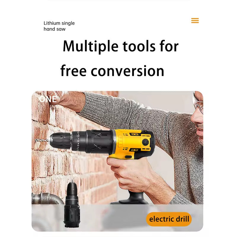 Kit 5 in 1 trapano avvitatore mini motosega soffiatore