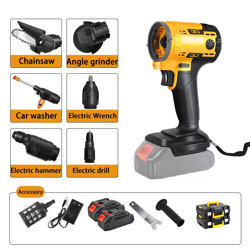 Kit 5 in 1 trapano avvitatore mini motosega soffiatore