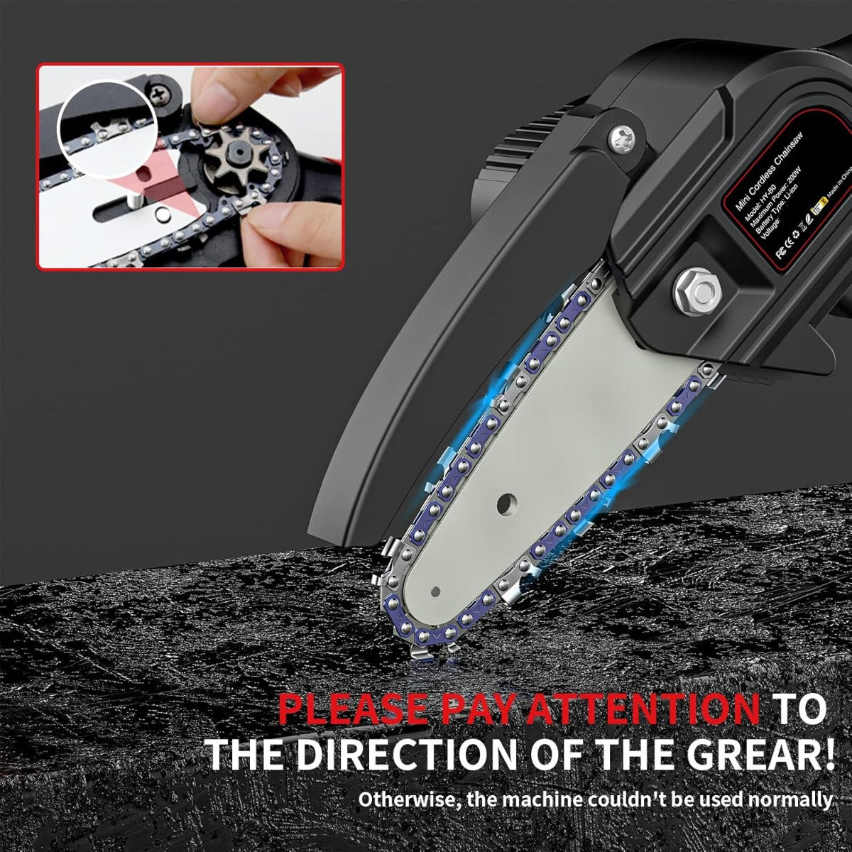 Mini Motosega 4 Pollici Doppia Batteria 48V o 88V - Caricatore e Accessori Inclusi, per Potatura e Giardinaggio